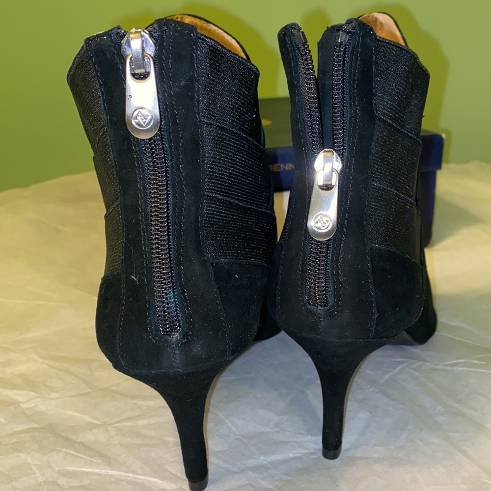 ADRIENNE VITTADINI SANDE LEATHER POINTED TOE ANKLE, BLACK 11 M, NEW - Picture 6 of 14
